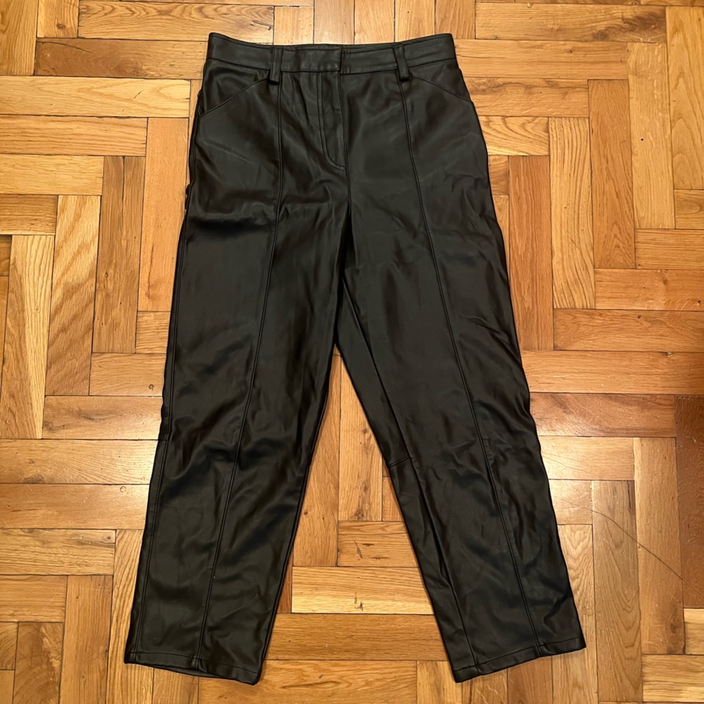 Wide Leg Leather Pants